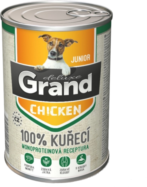 AGRO Grand deluxe 100% KUŘECÍ JUNIOR 400g