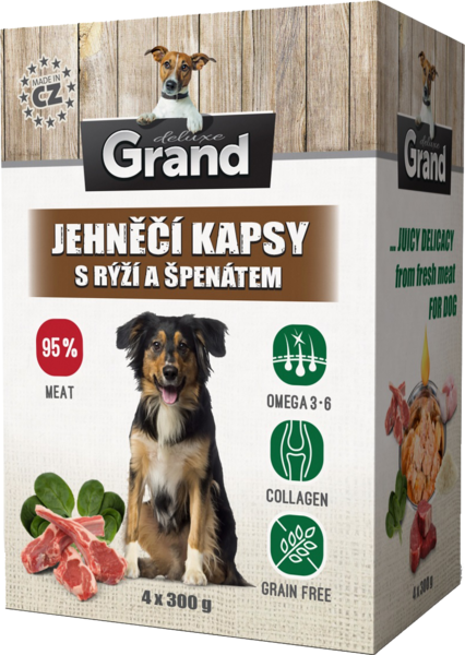 AGRO GRAND Deluxe Jehněčí kapsy s rýží a špenátem